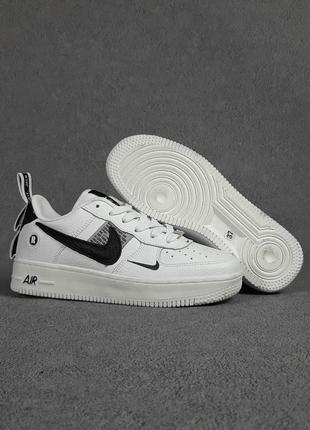 Женские кожаные  белые с черным  кеды-кроссовки nike air force 1 lv8🆕7 фото