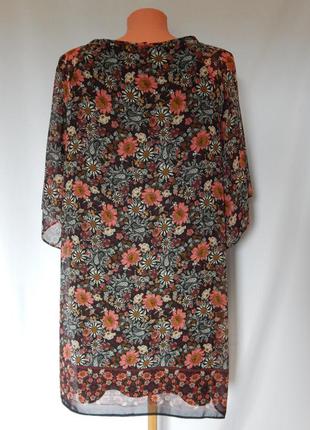 Сукня в квітковий принт вільного крою f&f(розмір 14)2 фото