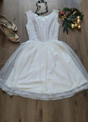 Нарядное платье zara,платьє цвета айворі, сукня зара 36 розмір🤍🤍🤍5 фото