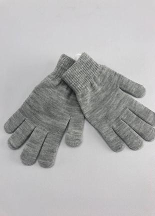 Перчатки серые женские однотонные на зиму c&a. рукавиці сірі жіночі однотонні