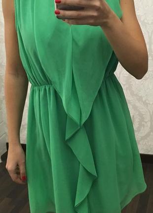 Зеленое шифоновое платье новое/ на размер xs, s, m2 фото