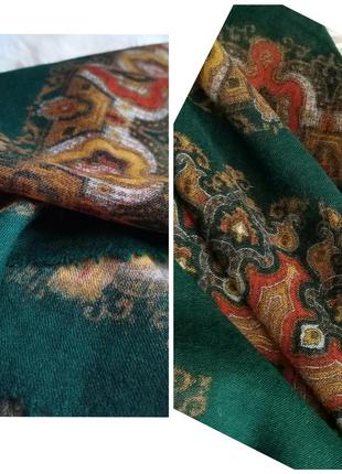 Платок шерсть винтаж шерстяной платок с ручной росписью6 фото