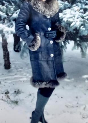Дубленка натуральная с чернобуркой