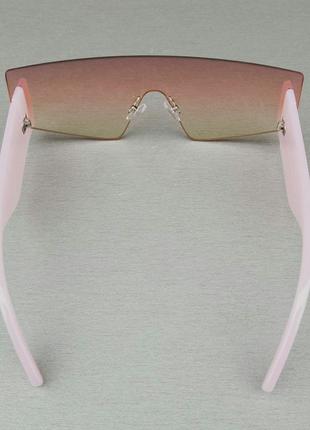 Kenzo модні жіночі сонцезахисні окуляри маска рожевий градієнт з рожевими кремовими дужками5 фото