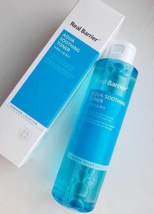 Успокаивающий увлажняющий тонер real barrier aqua soothing toner