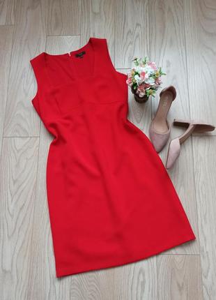 Классическое красное платье футляр до колена, l