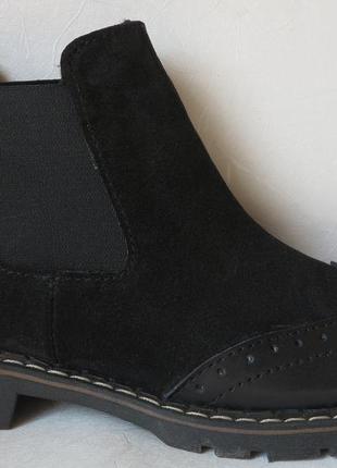 Женские черные челси оксфорд ботинки натуральная кожа весна осень3 фото