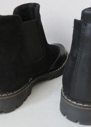 Женские черные челси оксфорд ботинки натуральная кожа весна осень5 фото
