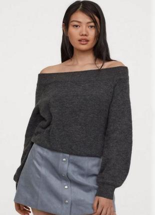!!12%шерсть,5%альпака! идеальный серый свитер с объёмными рукавами!!