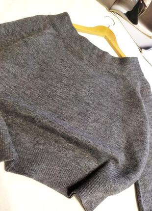 !!12%шерсть,5%альпака! идеальный серый свитер с объёмными рукавами!!5 фото