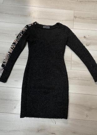 Тепле плаття , сукня з блискітками , зимовий плаття