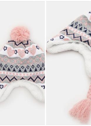 ❤️ шапка з помпонон  для дівчинки❤️
