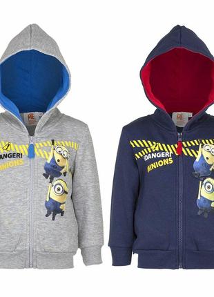 Теплая кофта с капюшоном, худи, толстовка, миньон minions на мальчика, despicable me1 фото