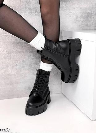 Ботинки натуральная кожа черный деми4 фото