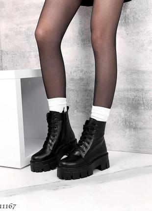 Ботинки натуральная кожа черный деми8 фото
