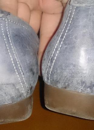 Стильні сині туфлі перепонка р38 шкіра footnotes2 фото