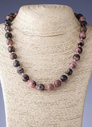 Бусы родонит шарик d-12мм l-44см