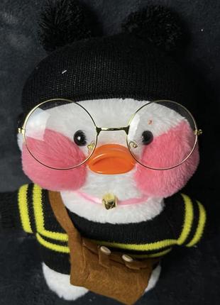 Мягкая игрушка утка лалафанфан в одежде cafe mimi duck lalafanfan 30 см белый с чёрным