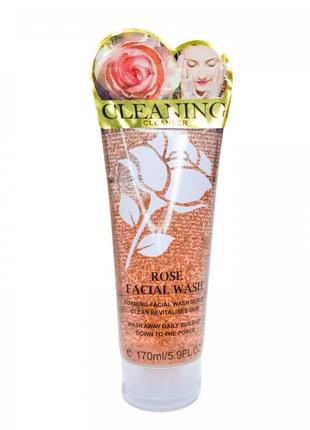 Гель-скраб для вмивання wokali rose foaming facial wash scrub wkl587 170 мл