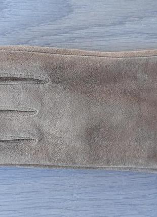 Женские замшевые перчатки (бежевые)