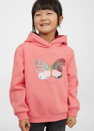 Теплое  худи для девочки от брнеда h&m