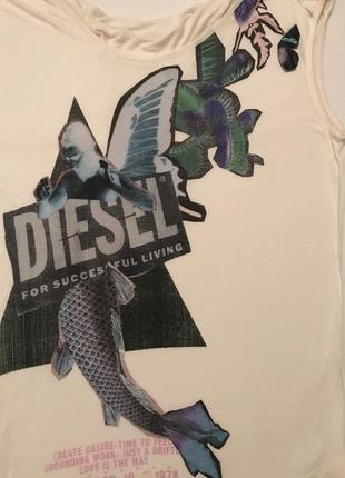 Diesel удлинённый топ, платье-футболка, р. м7 фото