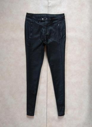 Черные джинсы скинни с пропиткой под кожу и высокой талией yessica, 12 pазмер .