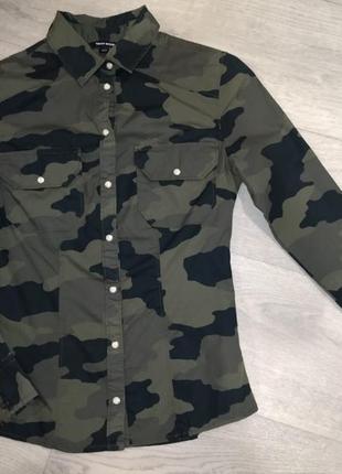 Рубашка милитари 150 см, tally weijl, xxs. при