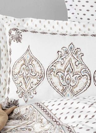 Набор постельное белье евро с пледом karaca home - care bej бежевый постільна білизна євро5 фото