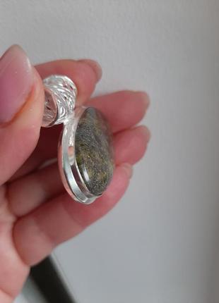 Кулон зеленая яшма в серебре, натуральный камень6 фото