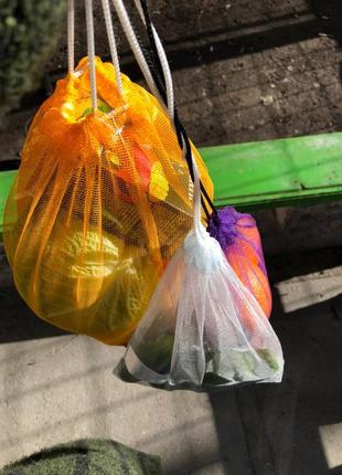 Еко торбинки для продуктів набір шопери мішечки3 фото