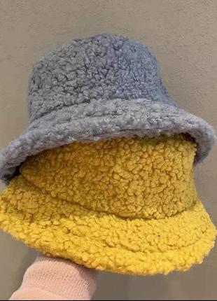 Панама теплая панамка тедди зимняя шапка меховая