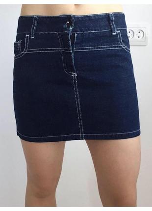 Юбка джинсова мини-юбка спідниця, юбка, темно синяя мини юбка тренд 2022