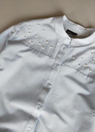 Блуза рубашка с жемчугом janina2 фото