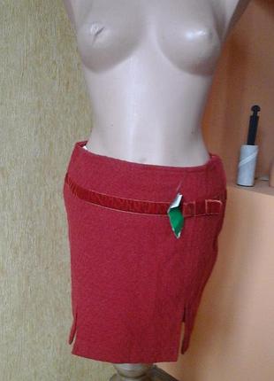 Помаранчева вовняна спідниця фірми united colors of benetton