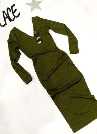 Платье женское стильное резинка хаки savoy brand1 фото