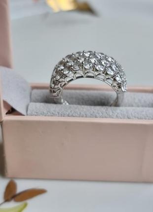 Серебряное кольцо от бренда diamonique, оригинал, 925 проба, камни swarovski6 фото