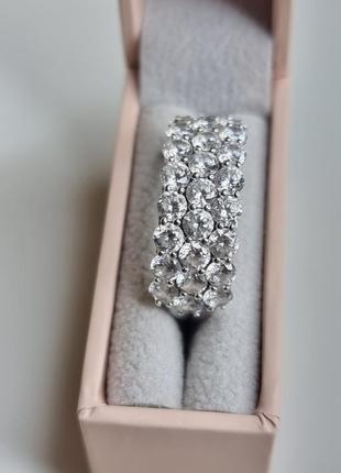 Серебряное кольцо от бренда diamonique, оригинал, 925 проба, камни swarovski3 фото