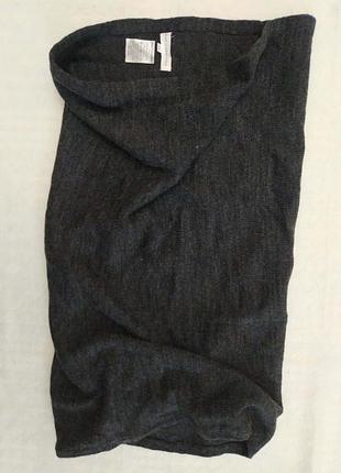 Снуд, шарф труба, серый, полушерсть