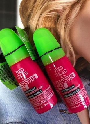 Сироватка для випрямлення волосся tigi bed head straighten out anti frizz serum