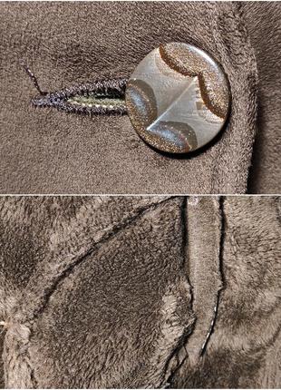 Женская дубленка р.54-56 искусственная с капюшоном теплая и легкая4 фото