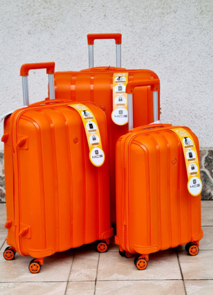 Турция прочный чемодан mcs 305 полипропилен оранжевый1 фото