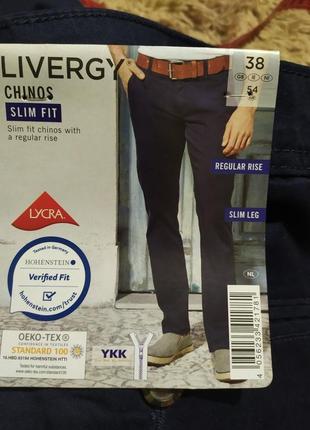 Качественные мужские хлопковые брюки chino от livergy, германия, s-m
