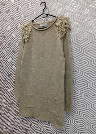 Тёплое оригинальное платье raw knits5 фото