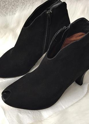 Ботильйони, черевики, з відкритим носком, натуральна замша, marc soft walk