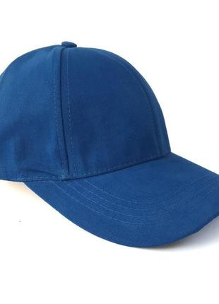 Кепка взрослая 6-панельная весна-осень (cotton) синяя
