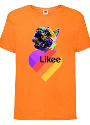 Футболка лайк likee оранжевая (lor-d2)