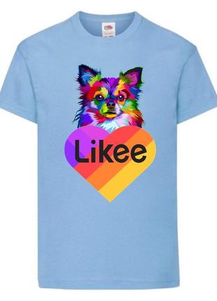 Футболка лайк likee светло голубая (lblue-d5)