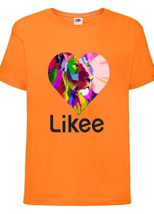 Футболка лайк likee оранжевая (lor-leon)