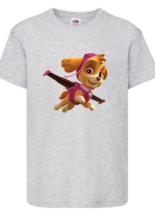 Футболка детская щенячий патруль 1 (paw patrol) скай серая
